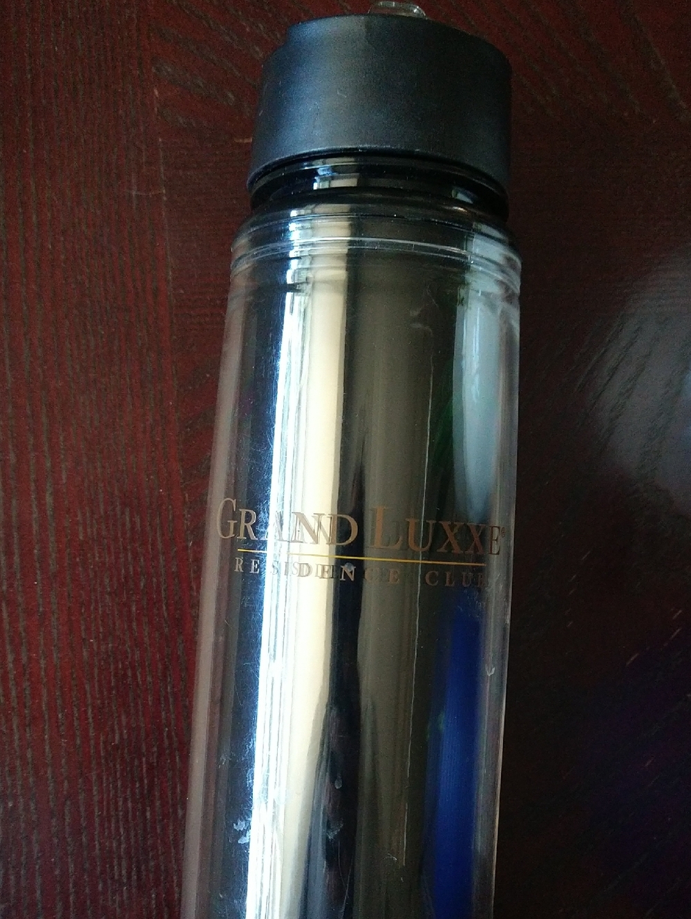 Grand Luxxe Branded Clear Black 22 oz. Water Bottle